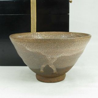 E951: Japanese Old Karatsu Pottery Tea Bowl Of Very Good Atmosphere