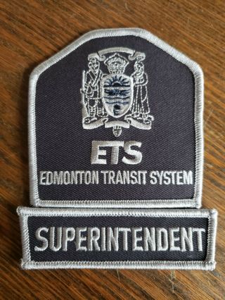 Edmonton Transit System Superintendent Patch And Tab Coat Of Arms Peace Officer