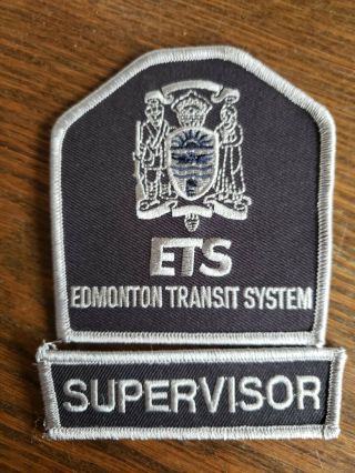 Edmonton Transit System Supervisor Coat Of Arms Patch And Tab Peace Officer