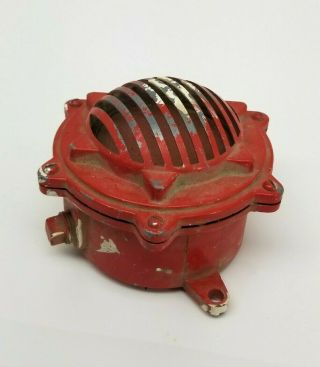 Vintage NATIONAL TIME & SIGNAL FIRE ALAM HORN Type 311 110v 45w Red Wall Mount 2