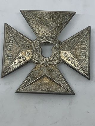 Antique Vintage Masonic Knights Templar In Hoc Signo Vinces Badge Hg