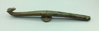 Ancient Chinese Han Dynasty Bronze Belt Hook Dragons Head 206 B.  C.  To 220 A.  D.