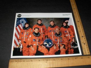 Nasa 2000 Sts - 99 Space Shuttle Endeavour Complete Crew Signed Color Litho