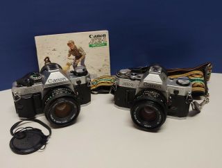 Grouping Of (2) Canon Ae - 1 Cameras 35mm See Add