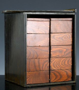 Antique Japanese Edo To Meiji Carved Cedar Picnic Food Storage Stacking Boxes