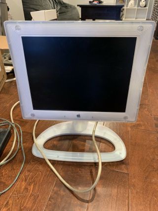 Apple Studio Display Monitor Graphite Lcd 15” Rare Vintage Ice White M7613