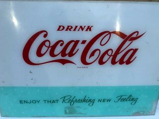Vintage 1950 ' s Drink Coca Cola Plastic Sign Advertisement - 33.  5 