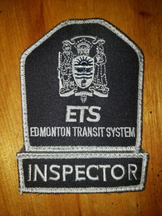 Ets Edmonton Transit System Supervisor Inspector Coat Of Arms Patch And Tab