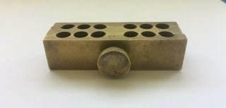 Vtg Apothecary Pharmacy Drugstore Medicine Solid Brass Suppository 12 Count Mold