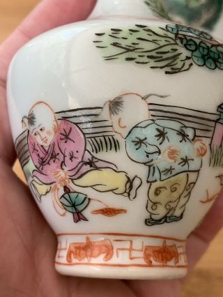 19th Chinese Antique Famille Rose Porcelain Vases Tongzhi Dynasty Mark 4