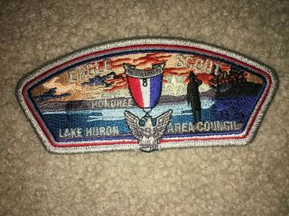 Boy Scout Bsa Lake Huron Area 2011 Eagle Medal Michigan Council Strip Csp Patch