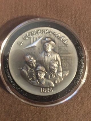 S.  Gompers Afl - Cio Labor Trade Union,  Pewter A.  F.  L.  Medallion