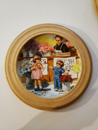 Edwin Knowles Collectors Plate.  " The Flower Arrangement " With Frame By J Down