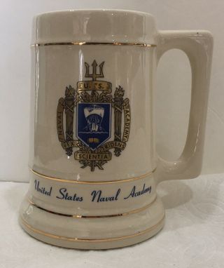 Vintage United States Naval Academy Stein Made In Usa