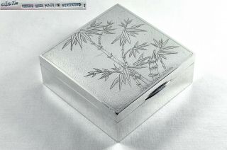 Chinese Export Silver Decorated And Hinged Cigarette Box Wai Kee 1960s