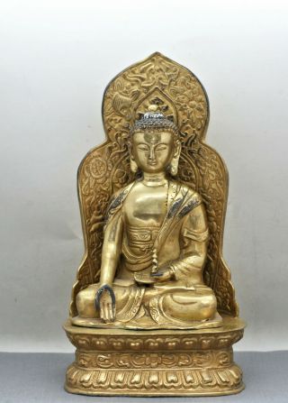 Price Drop Antique Chinese Heavily Gilded Bronze Shakyamuni 鎏金釋迦牟尼 Buddha