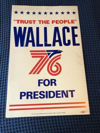 Political Poster George Wallace For President 1976 -