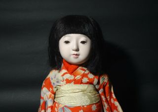 Antique Ichimatsu Doll A Girl (silk Kimono).  Japanese Gofun Ningyo