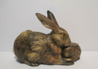 Vintage Goebel W Germany Brown Bunny Rabbit Porcelain Figurine (large)