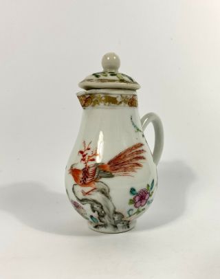 Chinese Porcelain Cream Jug And Cover.  Famille Rose,  Qianlong Period,  C.  1740.