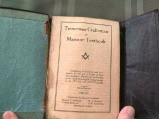 Vintage 1931 6th Edition TENNESSEE CRAFTSMAN or MASONIC TEXTBOOK 2