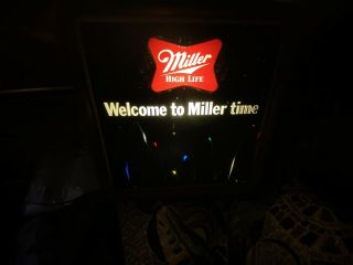 Vintage 1983 Miller High Life Beer Lighted Motion Bouncing Ball Beer Sign