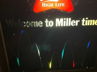 Vintage 1983 Miller High Life Beer Lighted Motion Bouncing Ball Beer Sign 2
