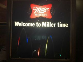 Vintage 1983 Miller High Life Beer Lighted Motion Bouncing Ball Beer Sign 3