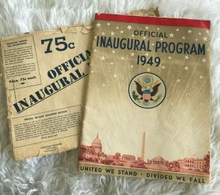 Vtg 1949 Harry Truman Inauguration Official Souvenir Program & Envelope 1/20/49
