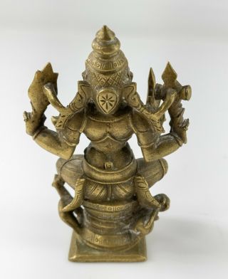 Antique Indian Cast Brass Bronze Hindu Deity Shiva Vishnu Statue Figure 4