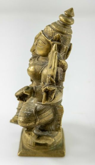 Antique Indian Cast Brass Bronze Hindu Deity Shiva Vishnu Statue Figure 5