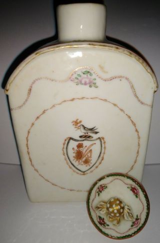 Antique Chinese Export Porcelain Tea Caddy w/Original Lid 1775 - 90 18th Century 3