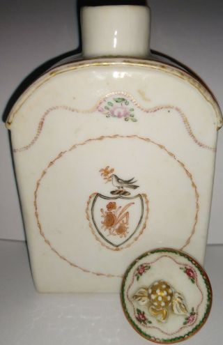Antique Chinese Export Porcelain Tea Caddy w/Original Lid 1775 - 90 18th Century 4