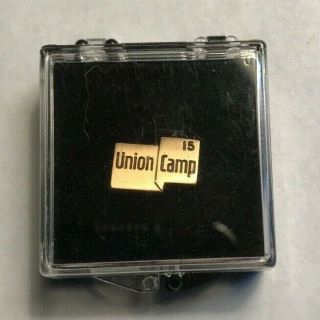 Vintage 1966 10k Gold Union Camp 15 Year Loyal Service Award Lapel Pin P12