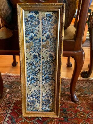 Antique Chinese Embroidery Panel Framed