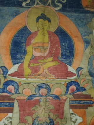 Large Size Antique? Chinese? Nepal? Buddhas Tibetan Thangka Hand Painting. 5