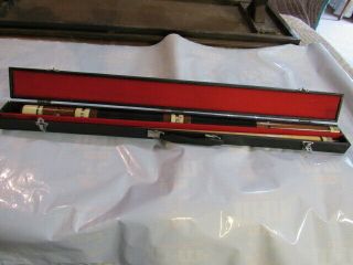Vintage 2 Piece Pool Billiards Cue Stick In Case Imperial " 20 Ounce