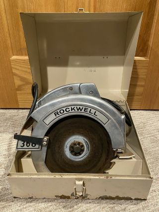 Vtg Porter - Cable Rockwell 8 1/4” Circular Saw W/case - Model 368 - Diamond Blade
