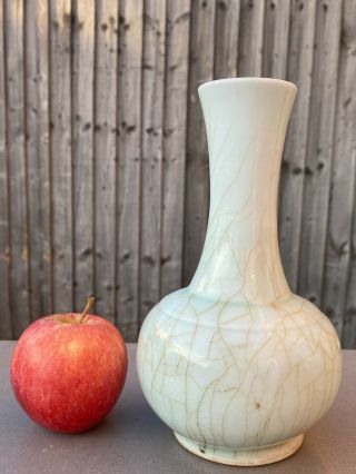 Milky Chinese Crackle Glazed Ceramic Vase