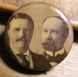 1904 President Theodore Roosevelt & Fairbanks Jugate Celluloid Pinback Button