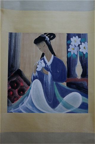 Chinese 100 Hand Painting & Scroll “Beauty” By Lin Fengmian 林风眠 LY68 3