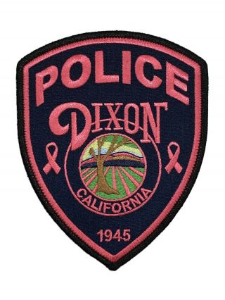 Dixon Police Breast Cancer Pink Patch Solano County California 2020