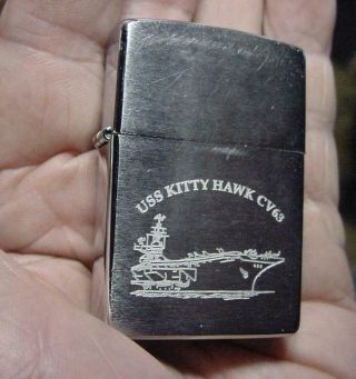 Us Navy Ship Uss Kitty Hawk Cv 63 Zippo Cigarette Lighter