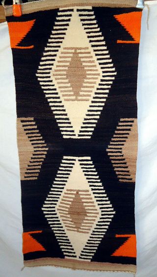 Vintage Navajo Hand Woven Double Horse Blanket V Good 2 Sided