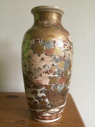 antique japanese satsuma pottery large vase 3