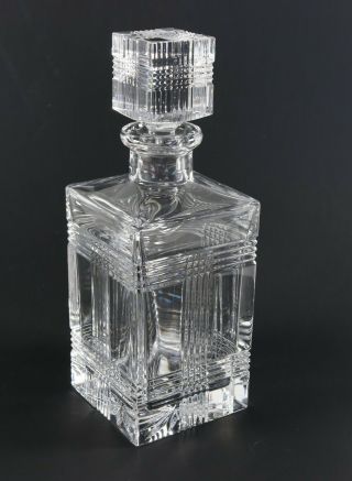 Vintage Clear Ralph Lauren Glen Plaid Cut Crystal Liquor Decanter 25 Ounce