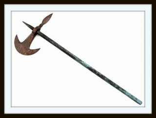 Antique Unusual Islamic Arabic Arab Fighting Axe Copper Head (sword Dagger)