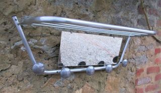 Vintage Mid - Century Industrial French Aluminum Coat And Hat Rack,  1950s