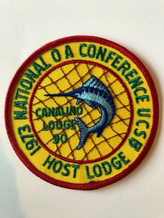 Canalino Lodge 90 Oa R1 Round Patch Order Of The Arrow 1973 Noac Boy Scouts