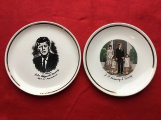 President John F Kennedy And Family 1961 - 63 Collectibles 9 " Plate With Gold Trim